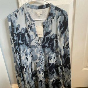 NWT Wonderly Women's Floral Julianna Tunic Top New Size L